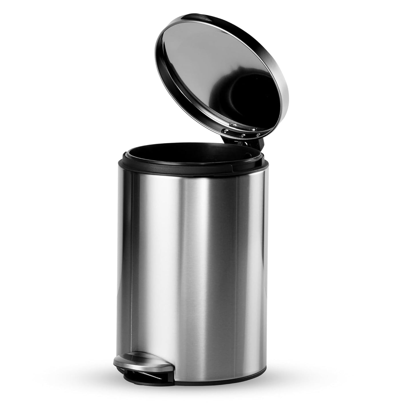 Tramontina Stainless Steel Round Step Dustbin | Fingerprint Resistant Finish | Removable Inner Bucket | Office & Hospitality |