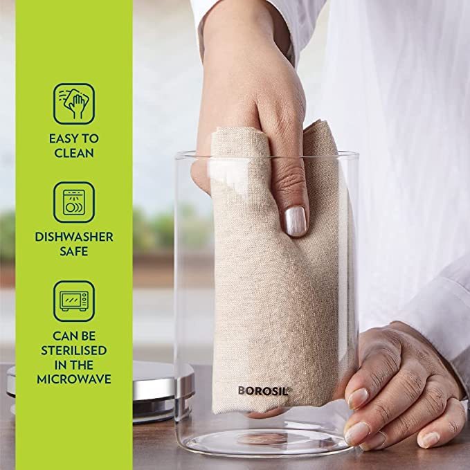 Borosil Classic Air Tight Storage Glass Jar Container
