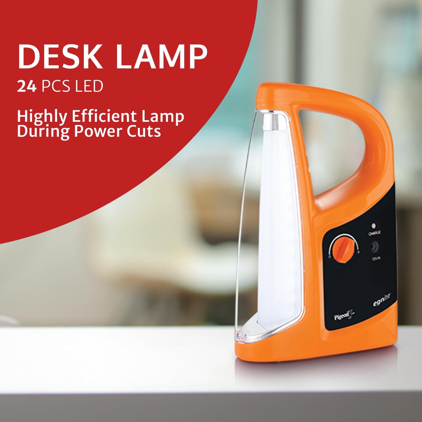 Pigeon Egnite LED Rechargeable Emergency Lamp 1600 mAh | Orange |