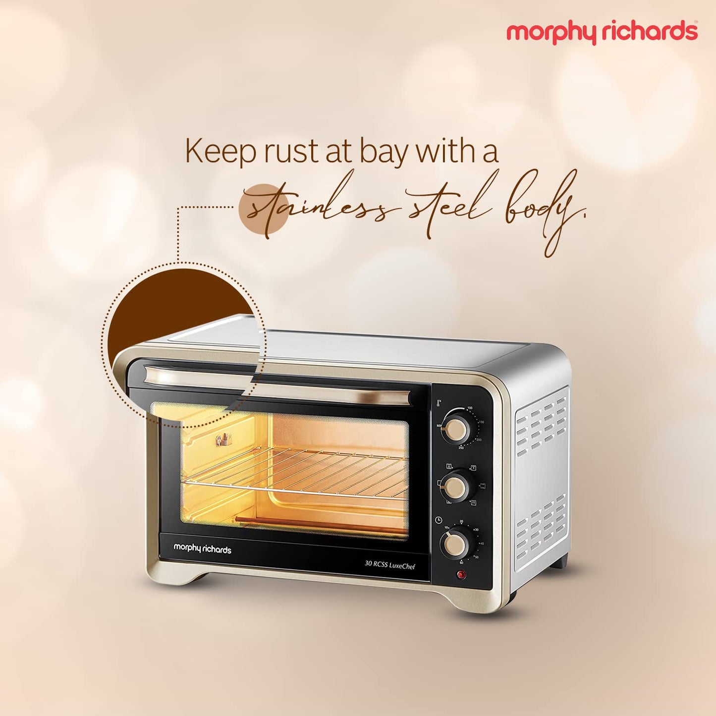 Morphy Richards 30Ltr OTG | Gold | Stainless Steel Oven |