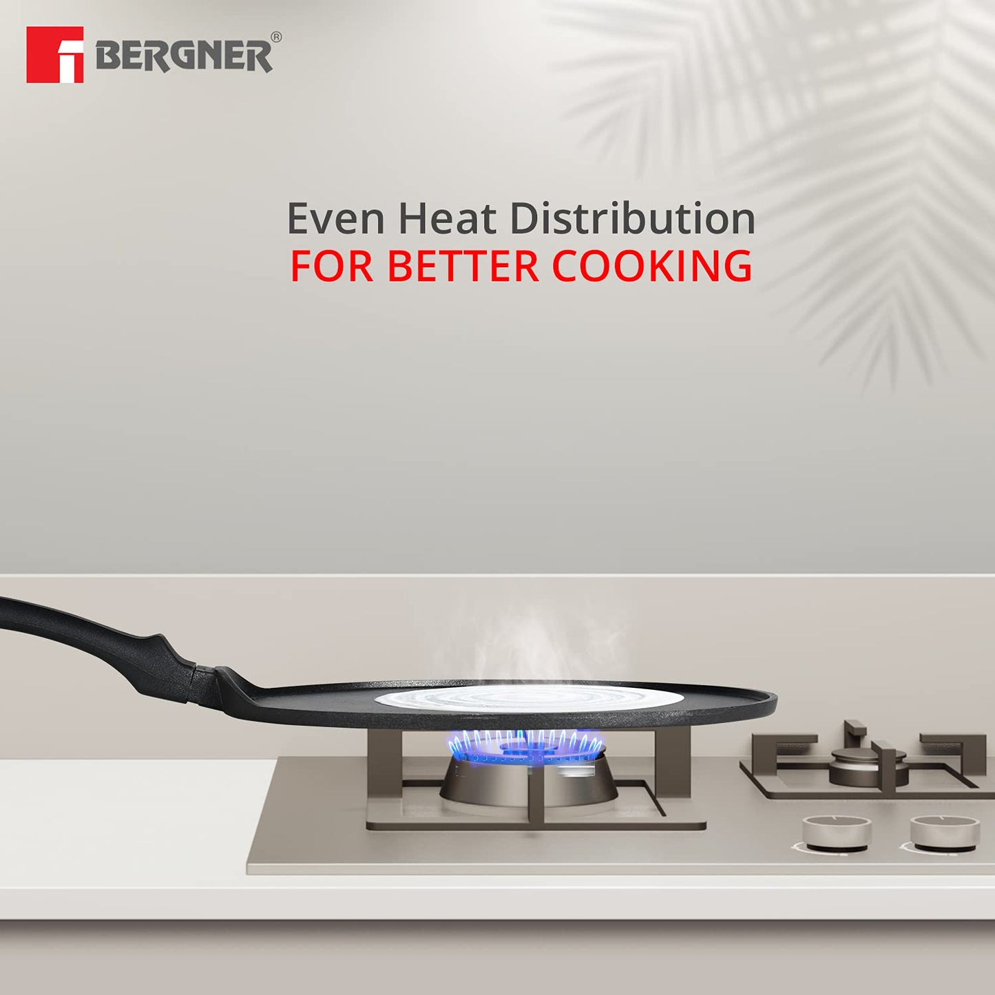 Bergner Senator Die-Cast Aluminium Non Stick Tawa, 28cm, Black