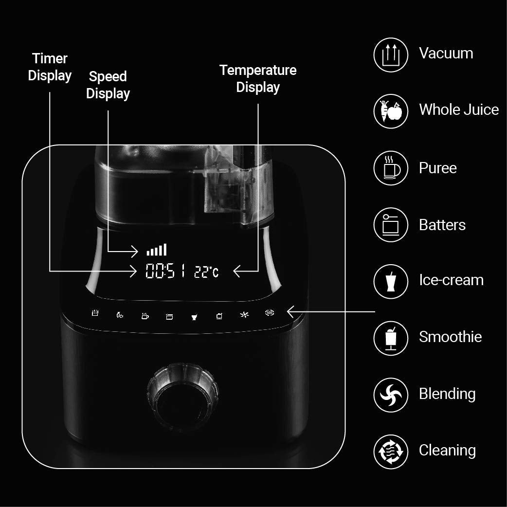 Hafele Oktablend Vacuum Blender Jar | 2200W | Matte Grey |