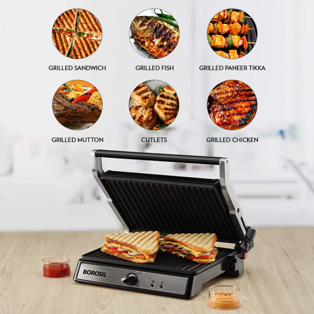 Buy Borosil Super Jumbo 180 Grill Sandwich Maker, Non-toxic