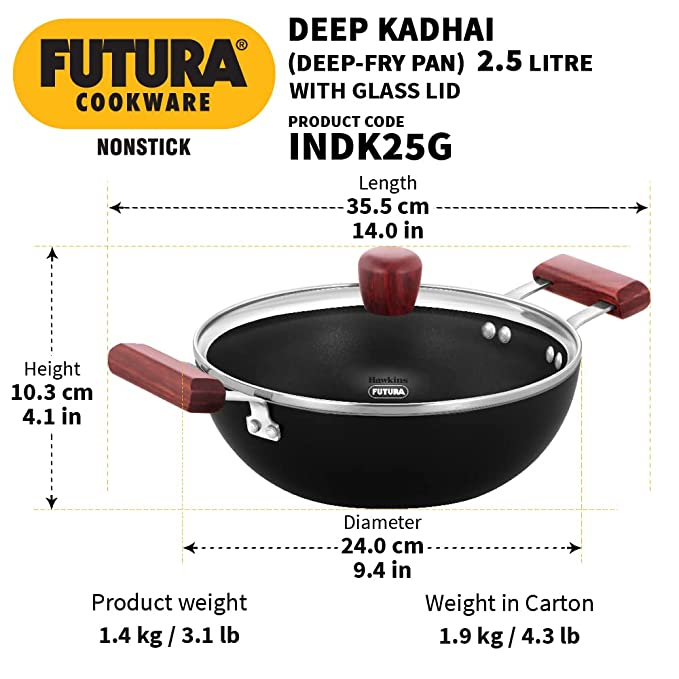 Hawkins Futura Deep Kadhai, 3.5 Litre