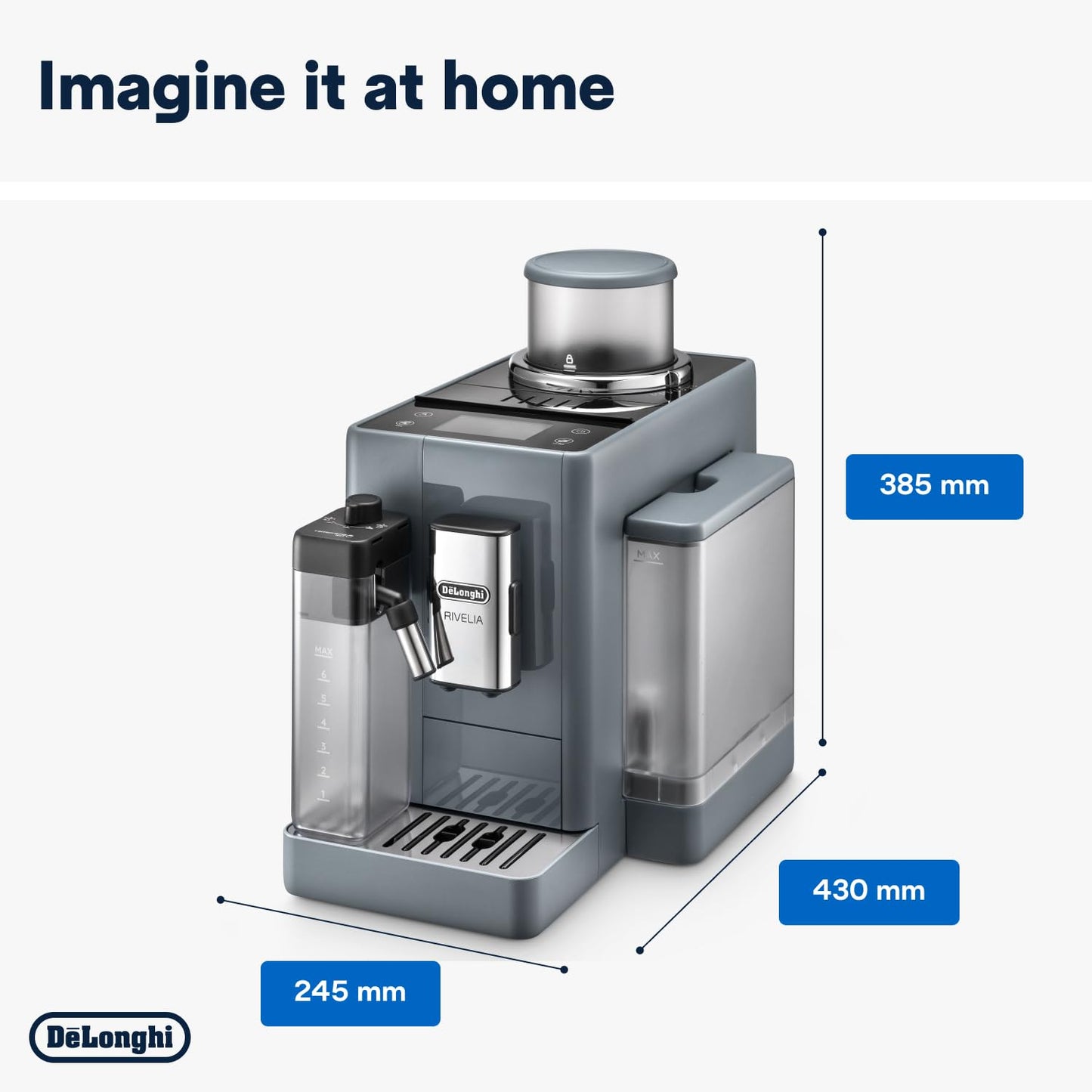 Delonghi Rivelia Coffee Machine | Pebble Grey | Fully Automatic |