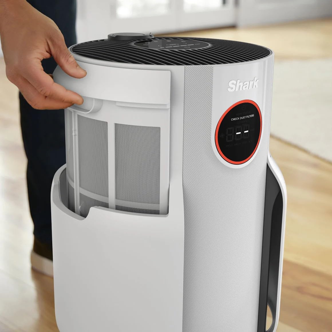 Shark Air Purifier for Home & Bedroom | Silent LED Display | White | 5 Years of Filter Life |