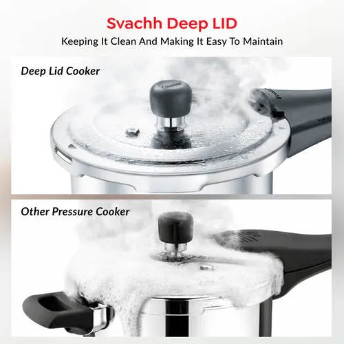 Prestige Svachh Popular Stainless Steel Pressure Cooker | 3 Litre | Spillage Control |