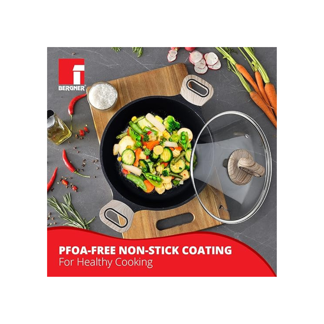 BERGNER Ultimate Non-Stick Casserole with Glass Lid | 24 cm | 3.8L |