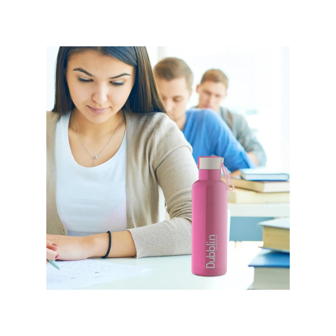 Dubblin Boom Stainless Steel Water Bottle | Pink | 700ml |