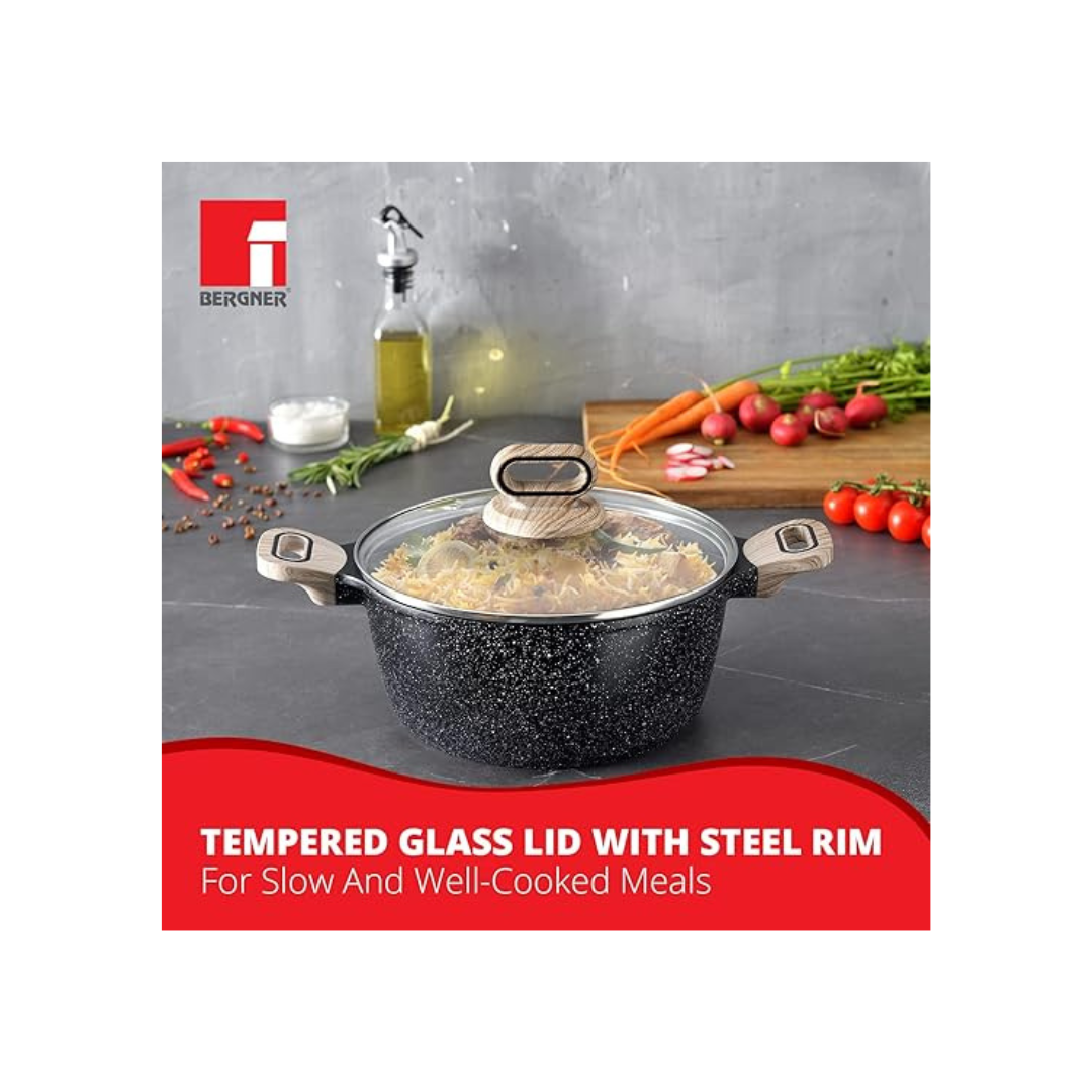 BERGNER Ultimate Non-Stick Casserole with Glass Lid | 24 cm | 3.8L |