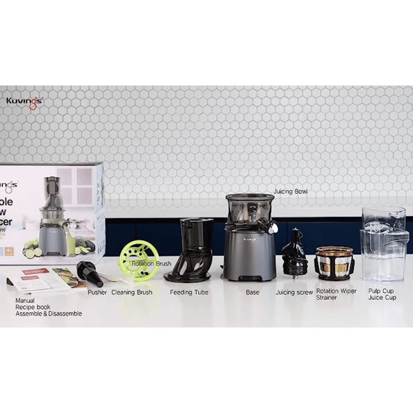 Kuvings EVO 810 Professional Cold Press Juicer Slow| Black | Fruit & Vegetable Juicer