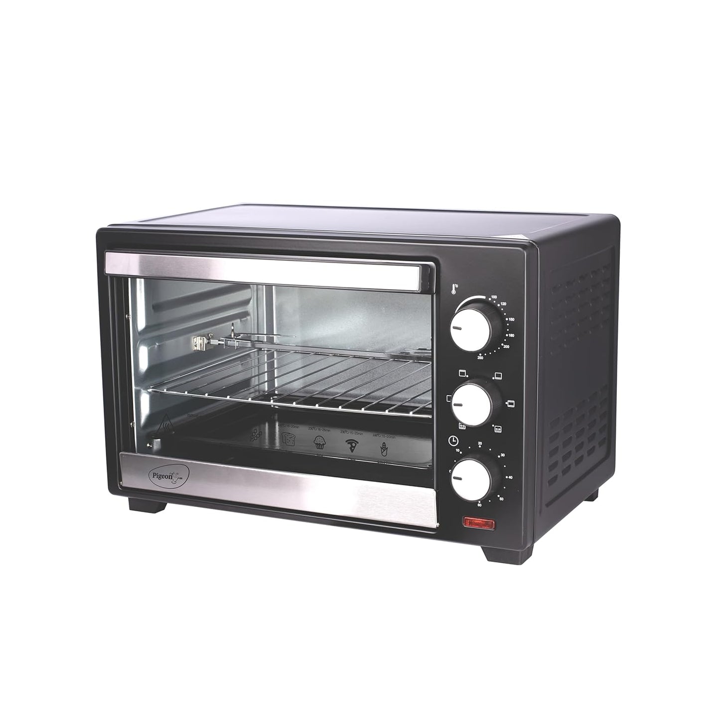 Pigeon 25 Litres OTG With Rotisserie For Grilling And Baking | 1400 Watts | Black |