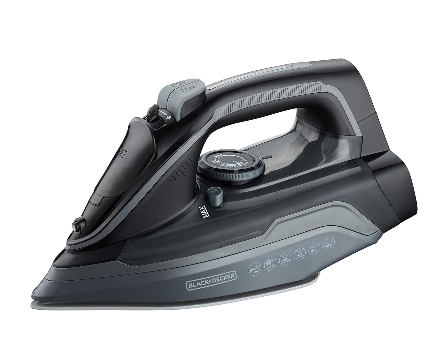 Black+Decker 2200-Watt Cordless Steam Iron Press | Black+Grey | Auto-shut off |