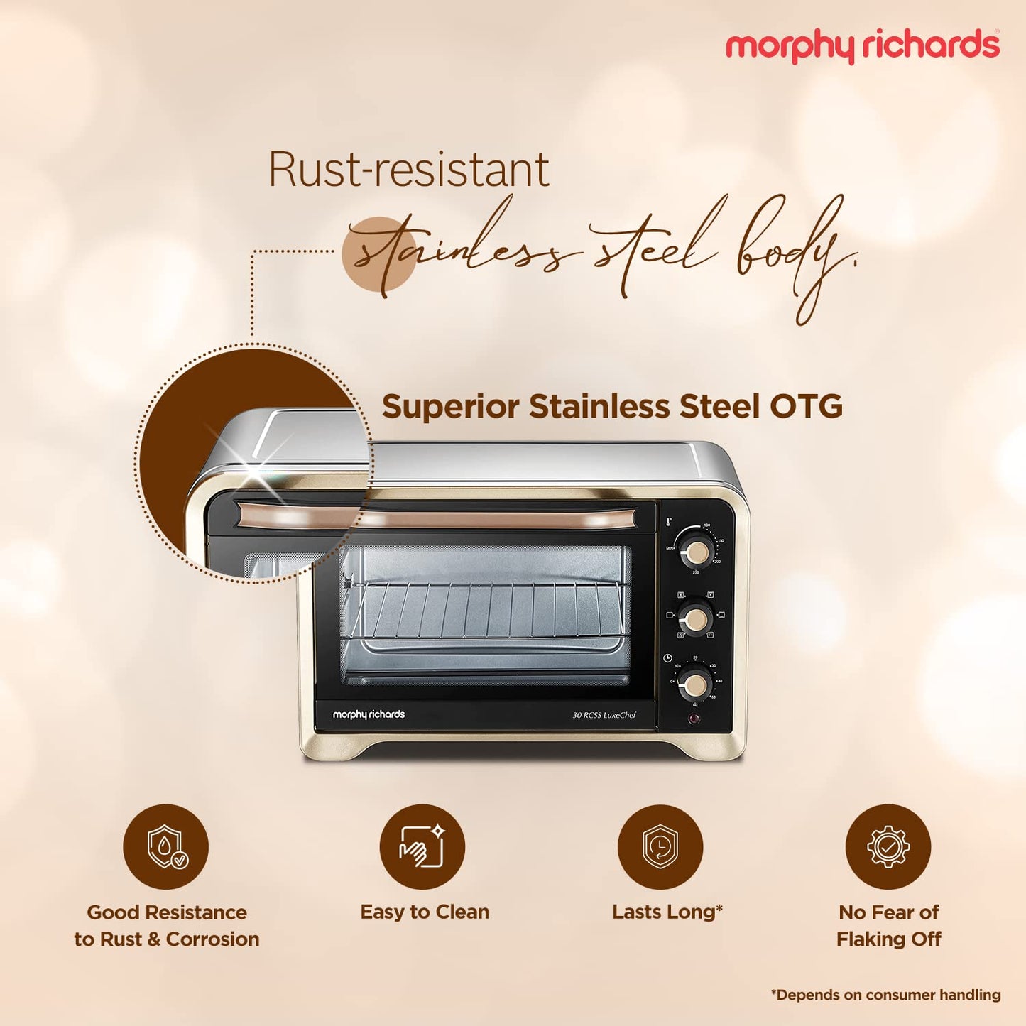 Morphy Richards 30Ltr OTG | Gold | Stainless Steel Oven |