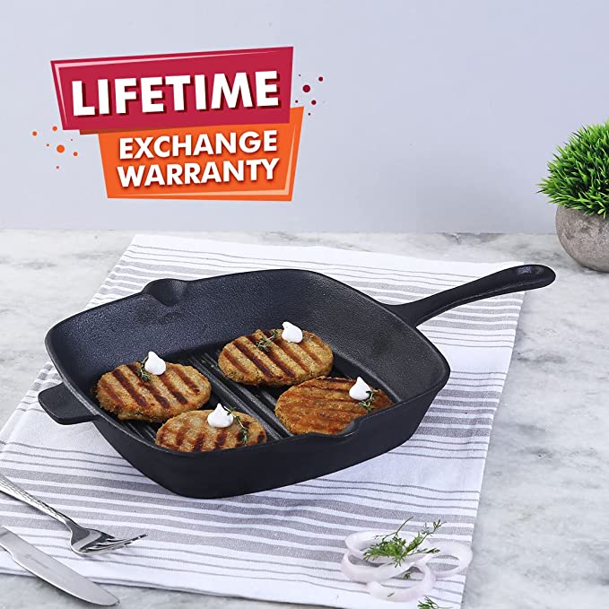 Wonderchef Forza Cast-Iron Grill Pan, 3.8 mm/26 cm
