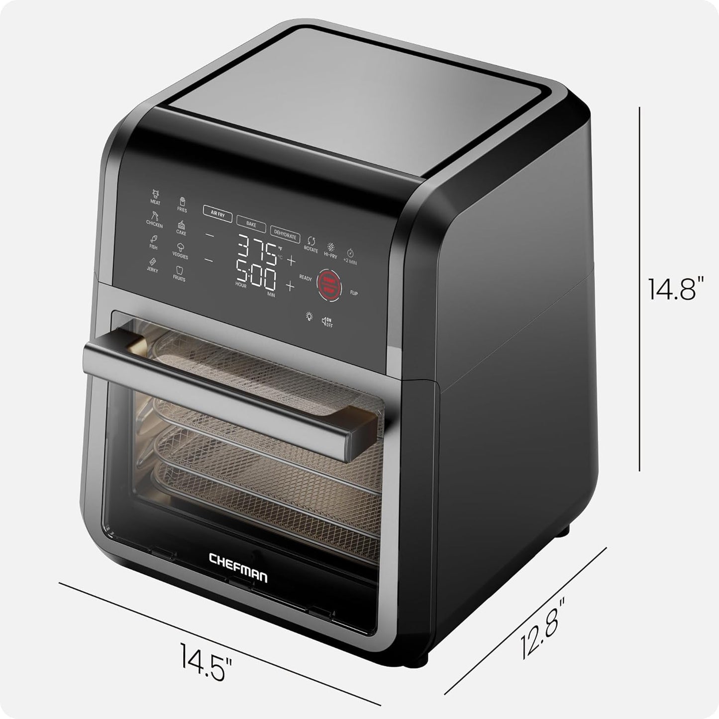 Chefman Multifunctional 12QT Air Fryer Oven | Digital Timer | Touchscreen | 12 Presets |