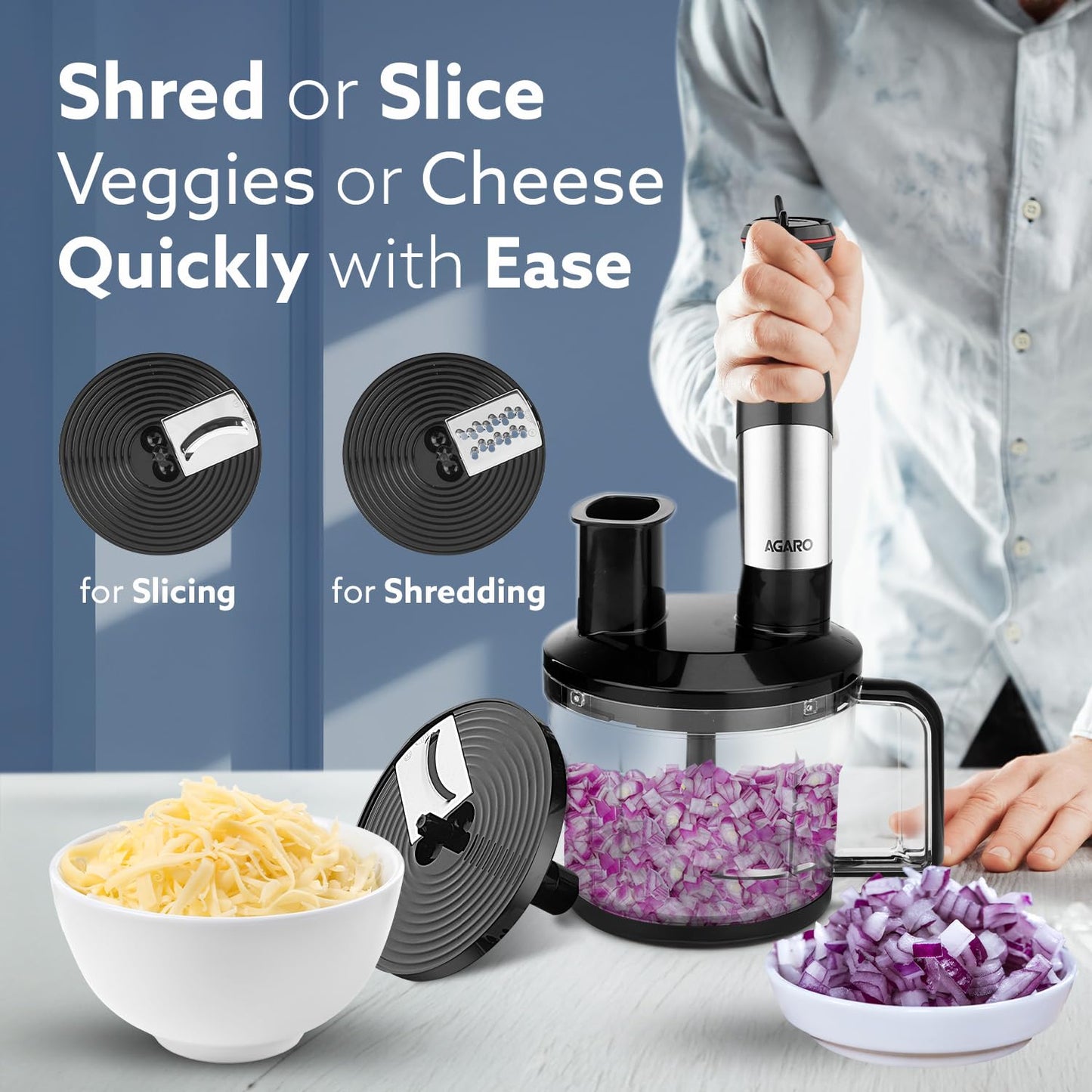 Agaro Grand Plus 6-in-1 Hand Blender | 1000W | Multi-Purpose Kitchen Blender |