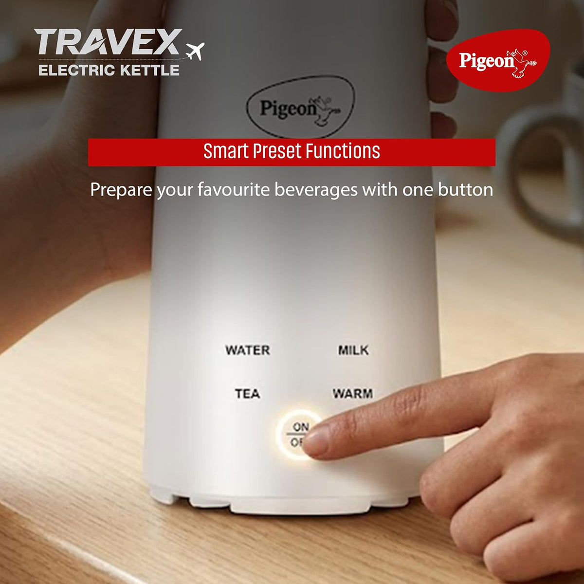 Pigeon Travex 300ml Electric Kettle | 350W Compact Portable Kettle for Water, Milk, Tea & Coffee