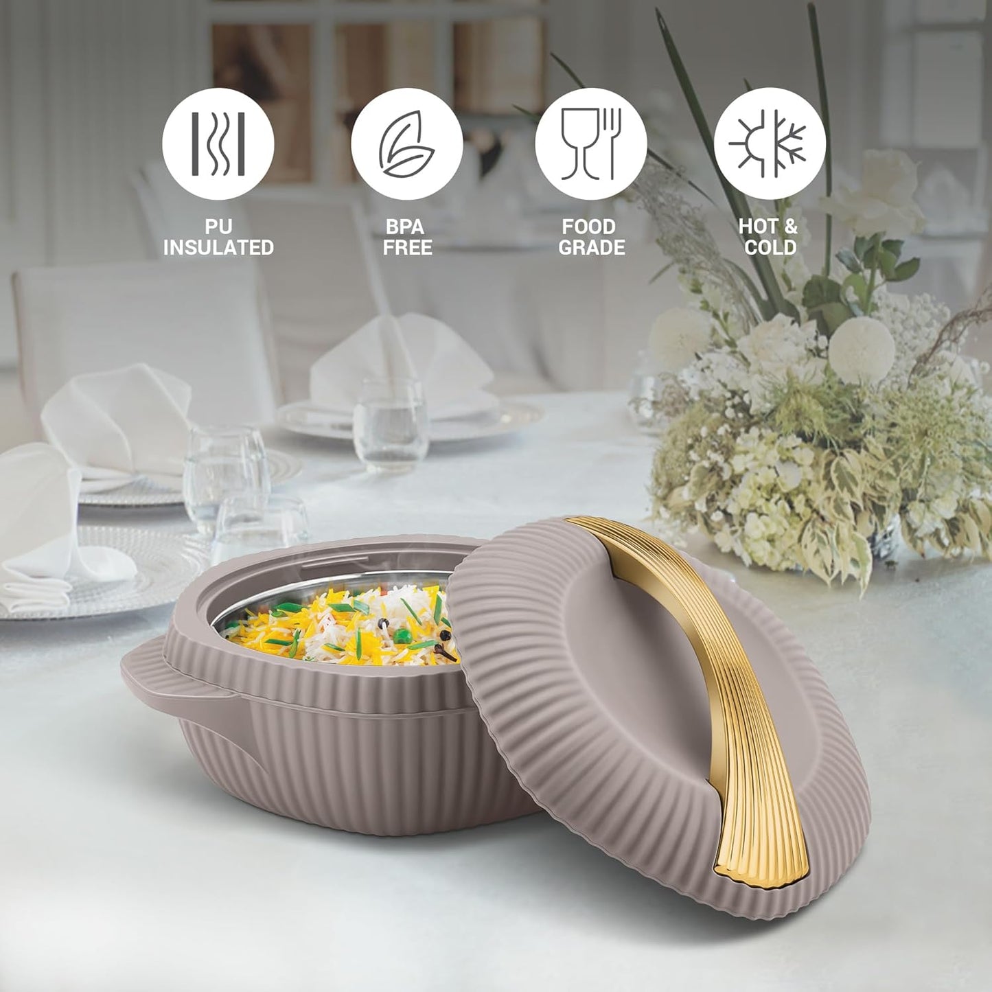 MILTON plastic Oyster 2000 PU Insulated Casserole | Hot & Cold | Easy to Carry |