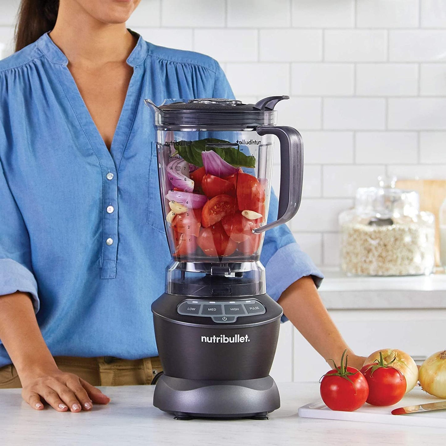 Nutribullet PRO 1200W Combo Blender | Grey | 3 Unbreakable Jars | 1.8L Extra Large Pitcher |