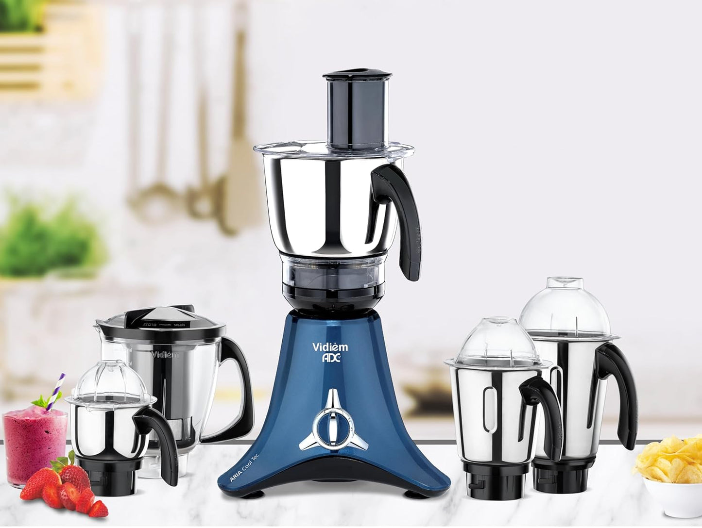 Vidiem V Star Evo 750 W Mixer Grinder (3 Jars, Orange, Grey)