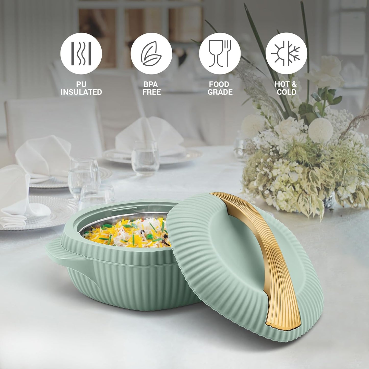 MILTON plastic Oyster 1500 Insulated Casserole | Hot & Cold | Easy to Store |