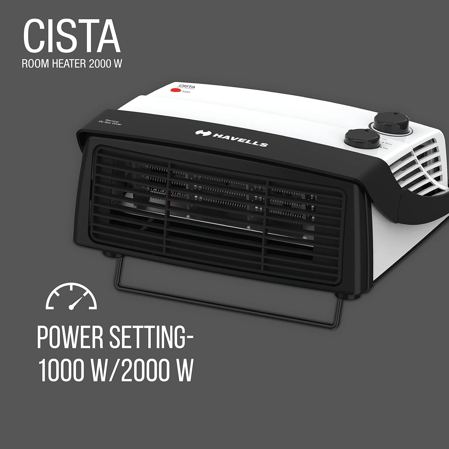 Havells Cista | Room Heater | White | 2000 Watts |