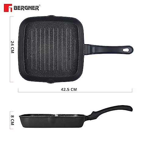 Bergner Senator Non Stick Square Grill Pan |24cm |