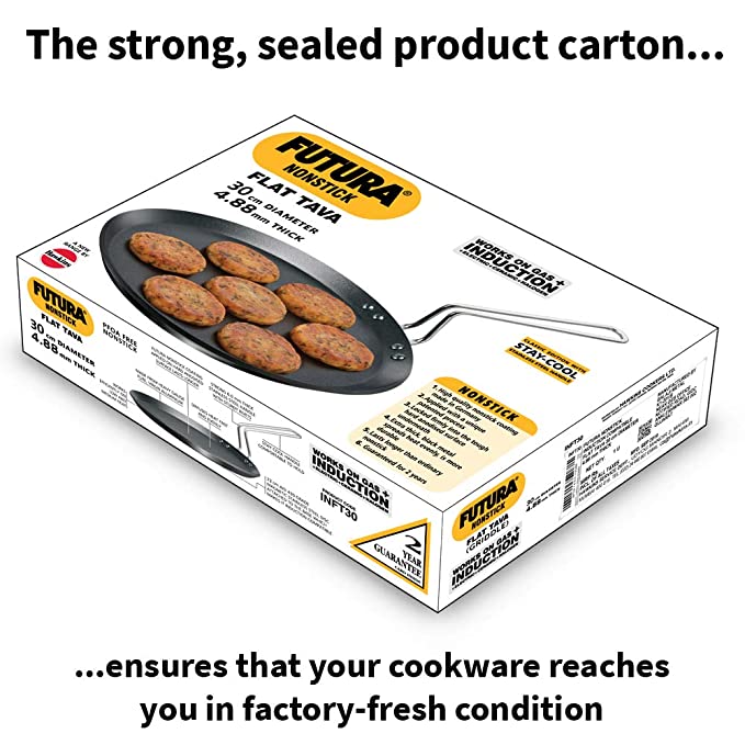 Hawkins Futura 30cm Flat Tawa | Non Stick Tawa with Stainless Steel Handle | 30cm |