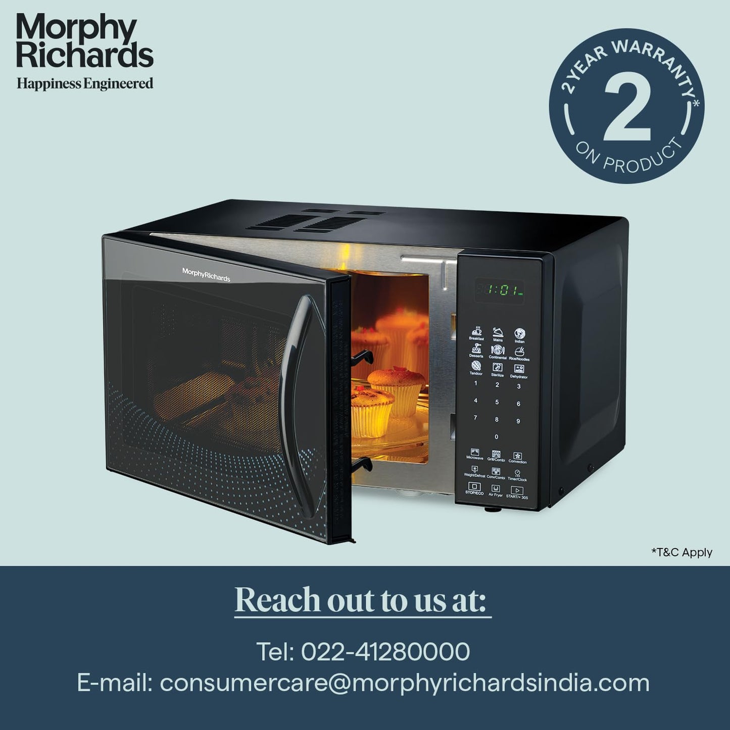 Morphy Richards Air 23Cgad Convection Microwave Oven | 23 Litre | Black |