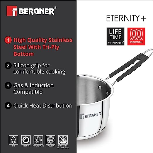 Buy Bergner Eternity Stainless Steel Saucepan |FREE DELIVERY |