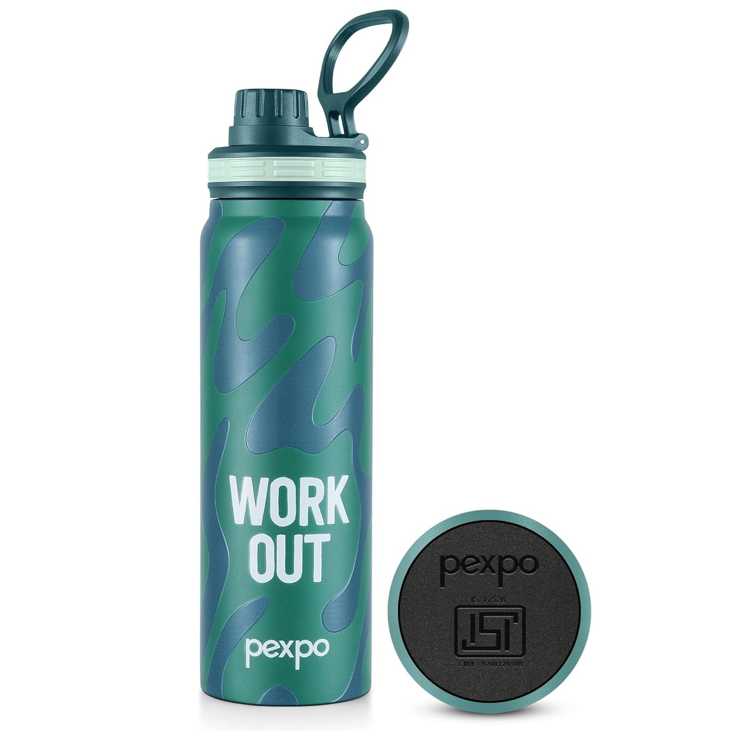 Pexpo Austin Water Bottle | Flask with Sipper Cap | 800ml | BPA Free |