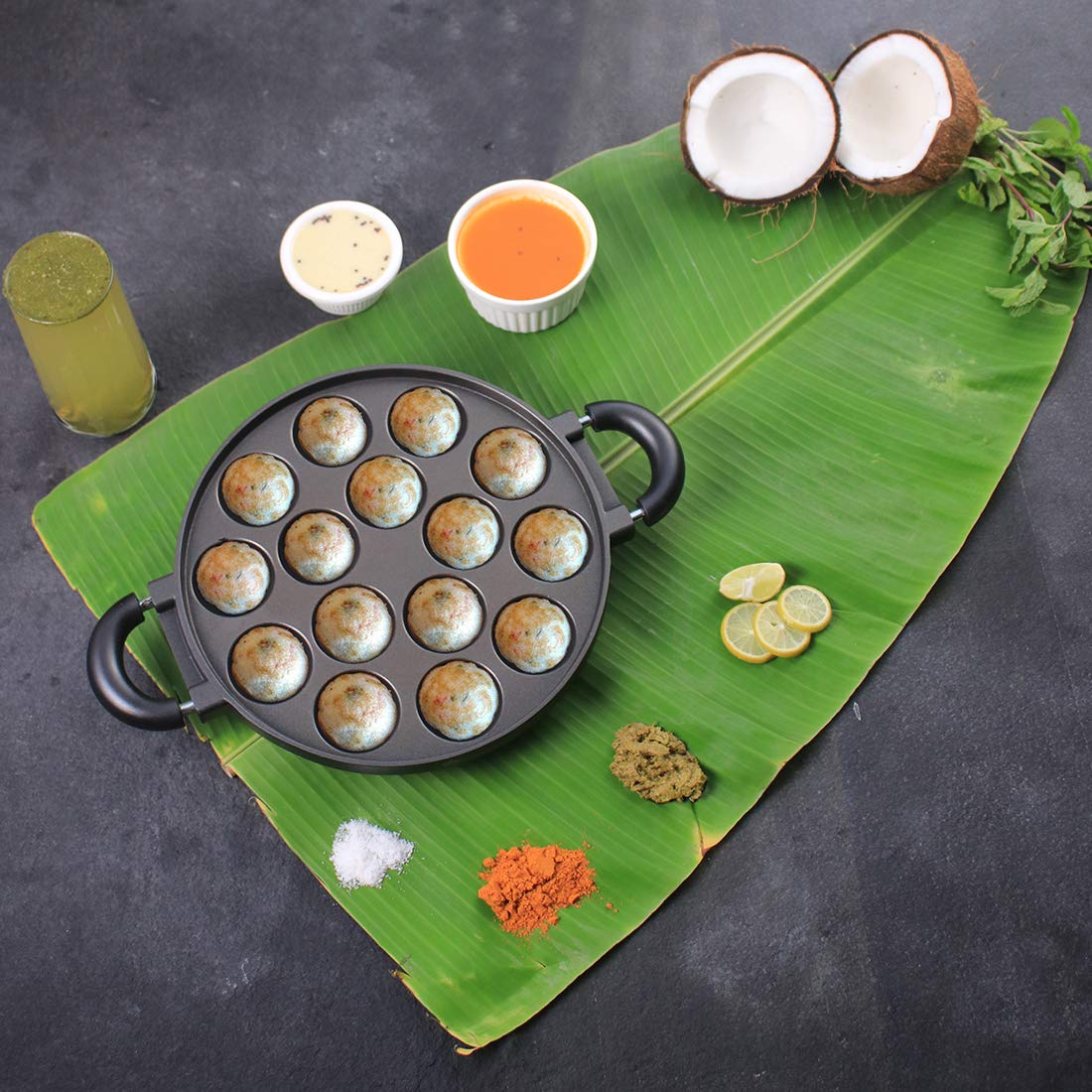 Buy Wonderchef Paniyarakkal | Non-stick |23 cm | 15 Cativies | Black |