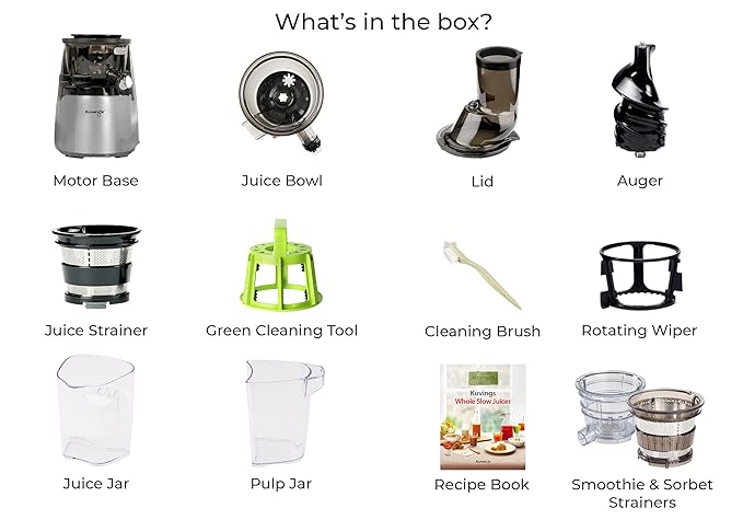 Kuvings Cold Press Juicer | Dark Silver Evo 700 |Vegetable Juicer Smoothie & Sorbet