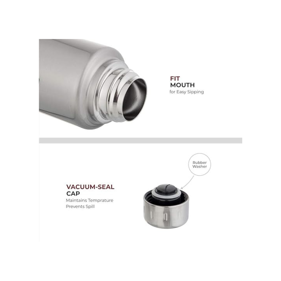 Dubblin Carry Double Wall Vacuum Insulated Water Bottle | Silver | 200 ML |