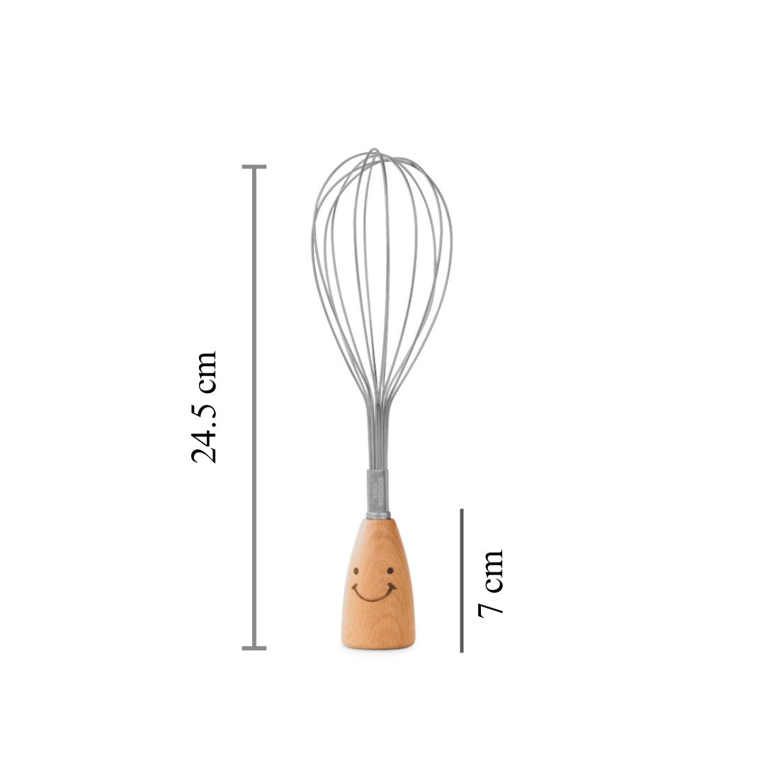 Smiley Whisker with Wooden Handle | Baking tool |