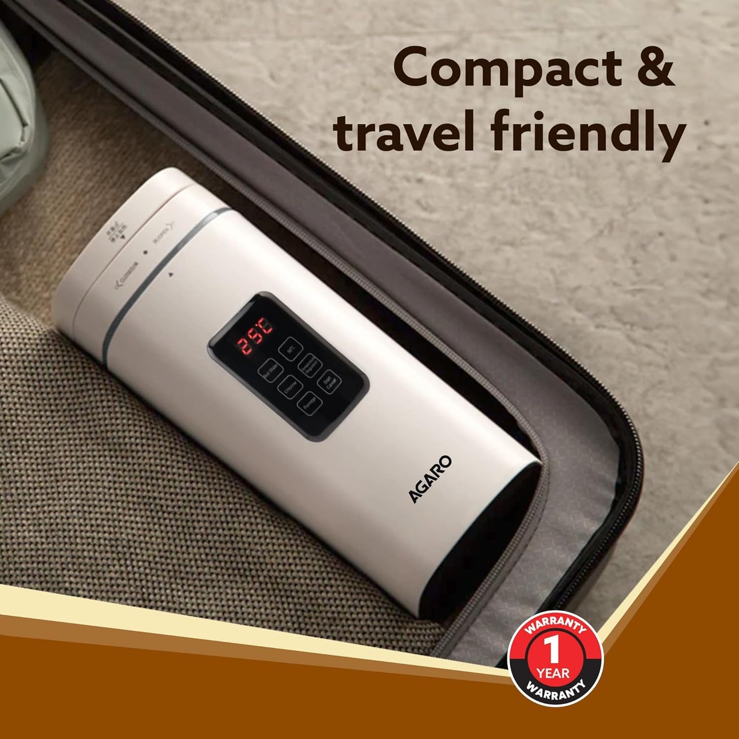 AGARO Delite Portable Electric Kettle | 500ml | White | Travel Electric Kettle |