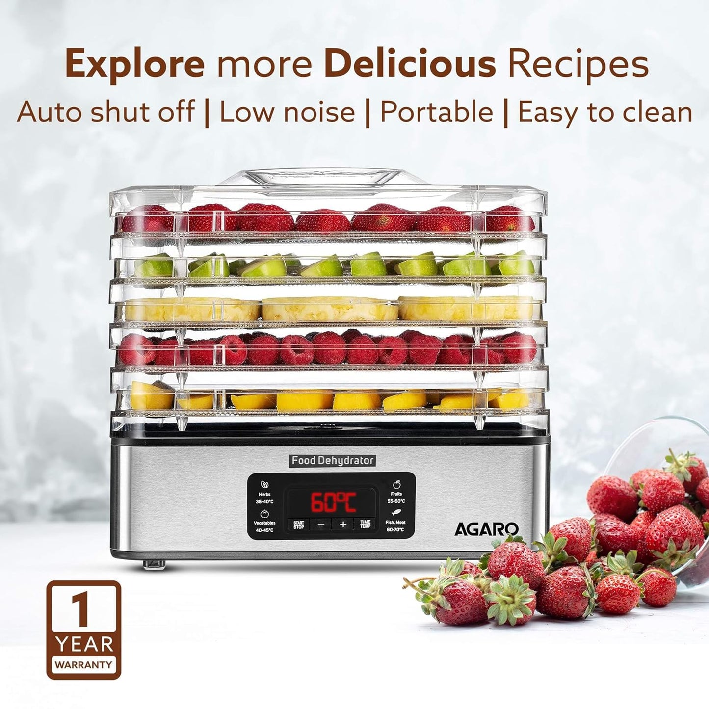 Agaro regal food Dehydrator 5 rack - Infinia Home and Kitchen