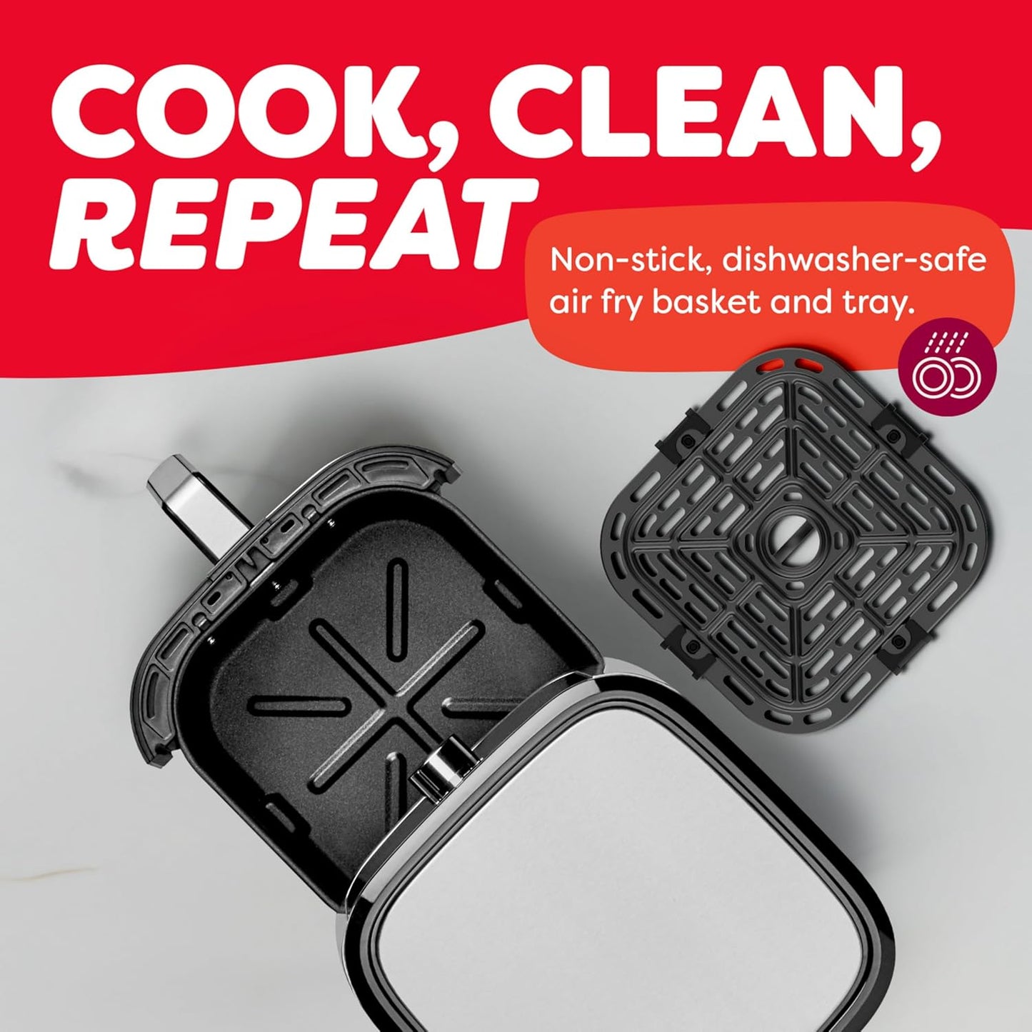 Instant Vortex SS Air Fryer | 6 Litre | Touch Control Panel | 360° EvenCrispy | Silver |