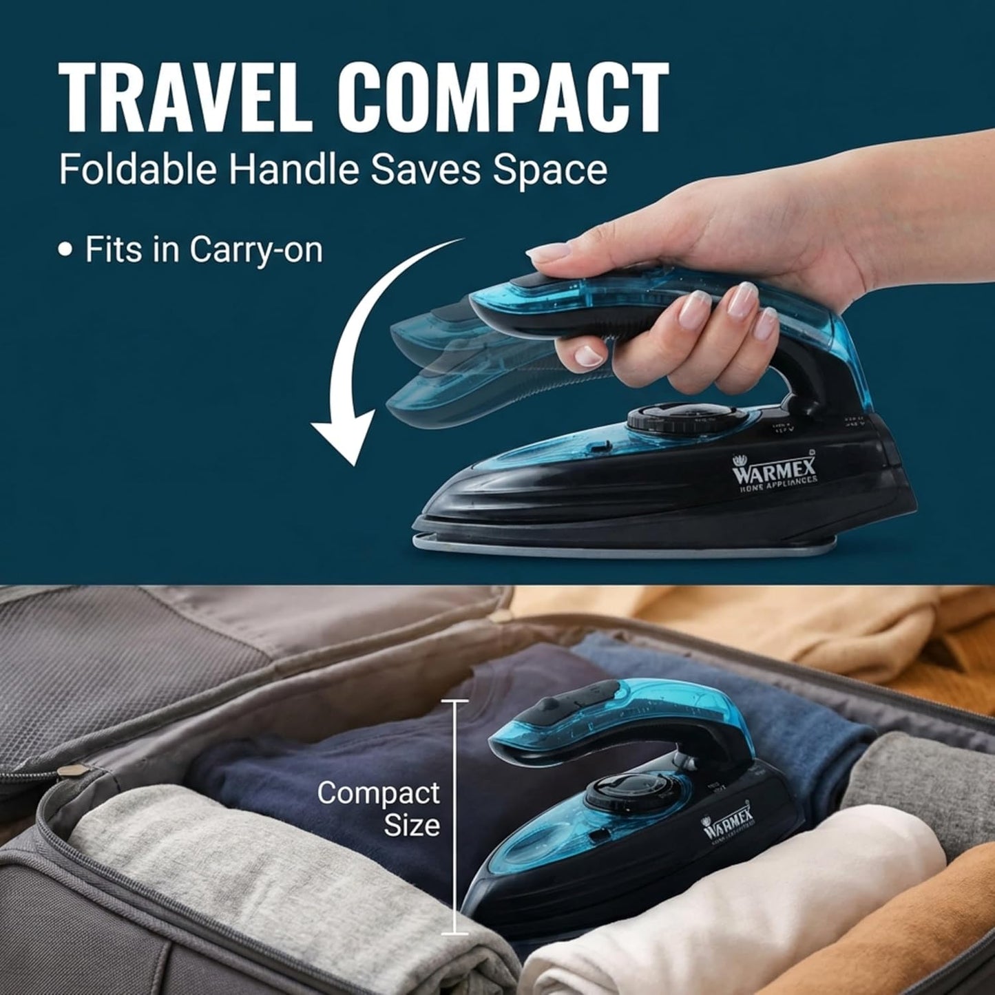 Warmex Mini Portable Travel Wet & Dry Steam Iron | 1100W |