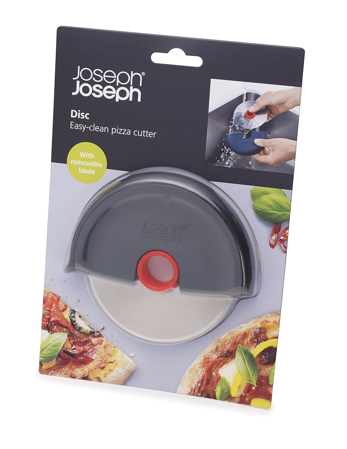 Joseph Joseph Disc Easy Clean Pizza Wheel | Grey/Red |