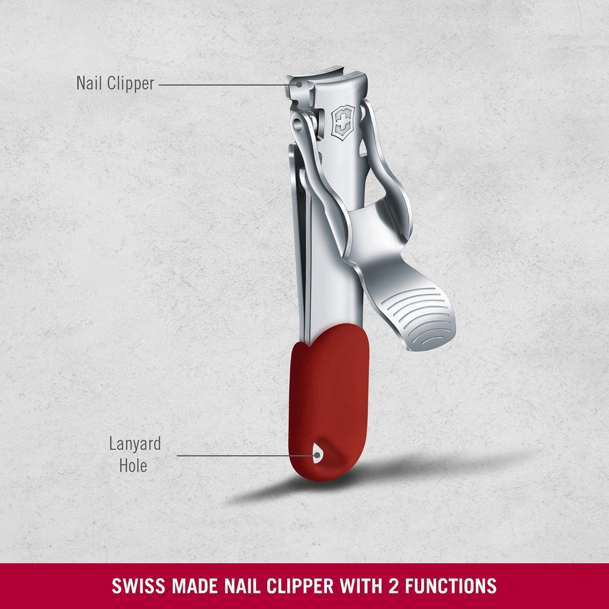Victorinox Swiss Army Knife | Nail Clipper for Expert Nailcare | On the Go Mini Manicure Tool | Red | 60 mm
