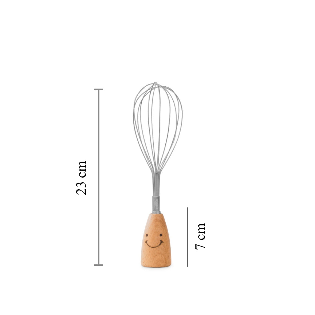 Smiley Whisker with Wooden Handle | Baking tool |