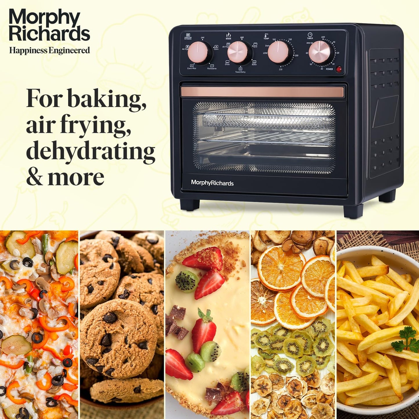 Morphy Richards AirCrisp Airfryer Oven | 25 Ltr | Black & Rose Gold |