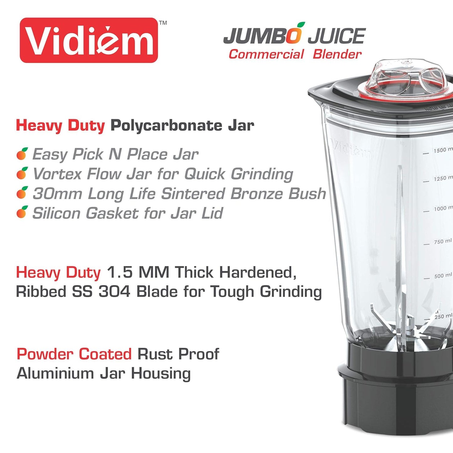 Vidiem juicer blender Jumbo | Juice mixer |1000W | Black |