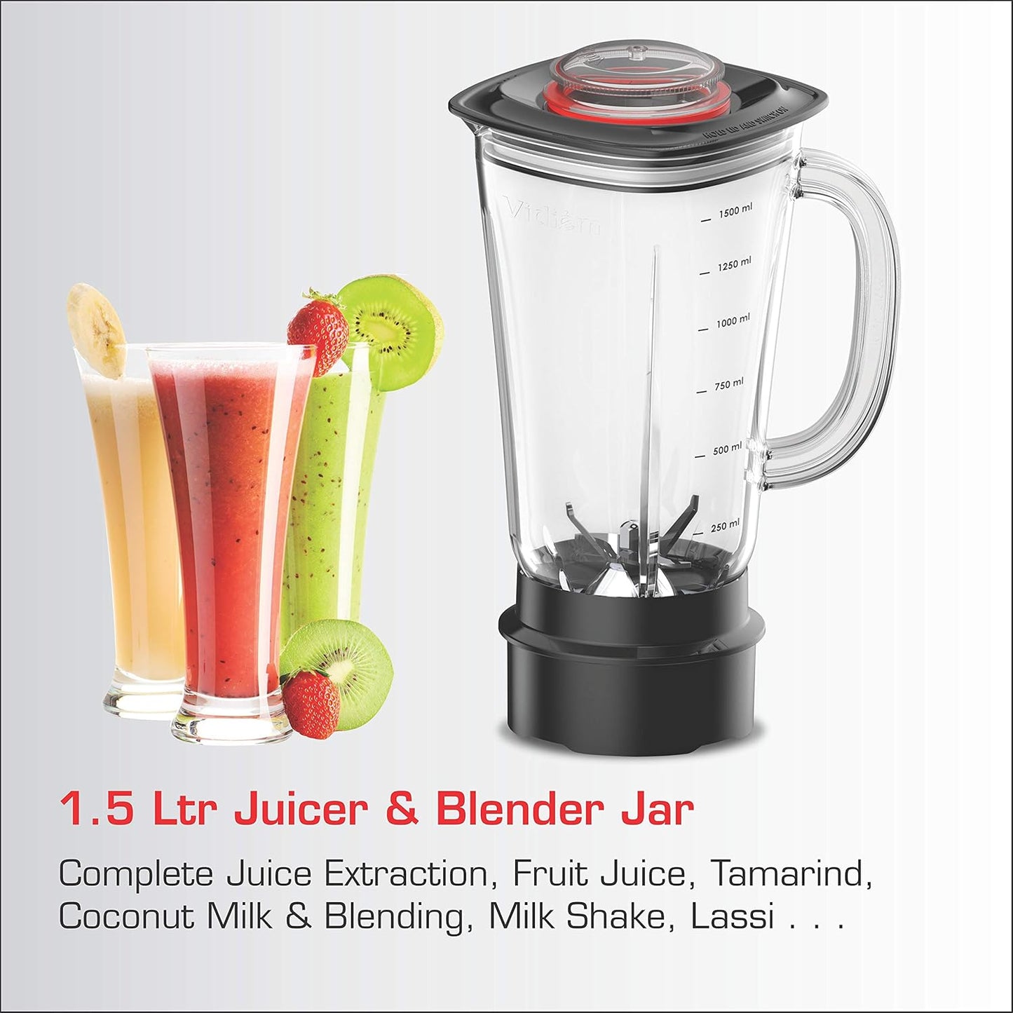 Vidiem juicer blender Jumbo | Juice mixer |1000W | Black |