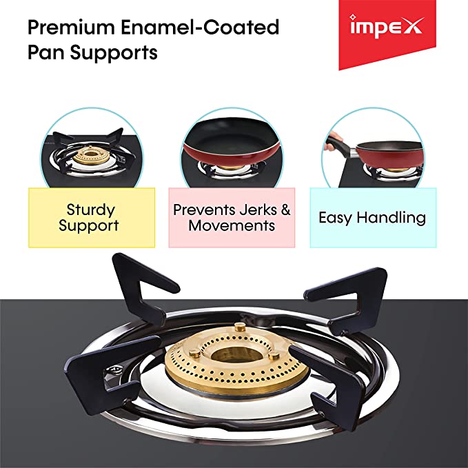 Impex Glass Top 3 Burner Gas Stove