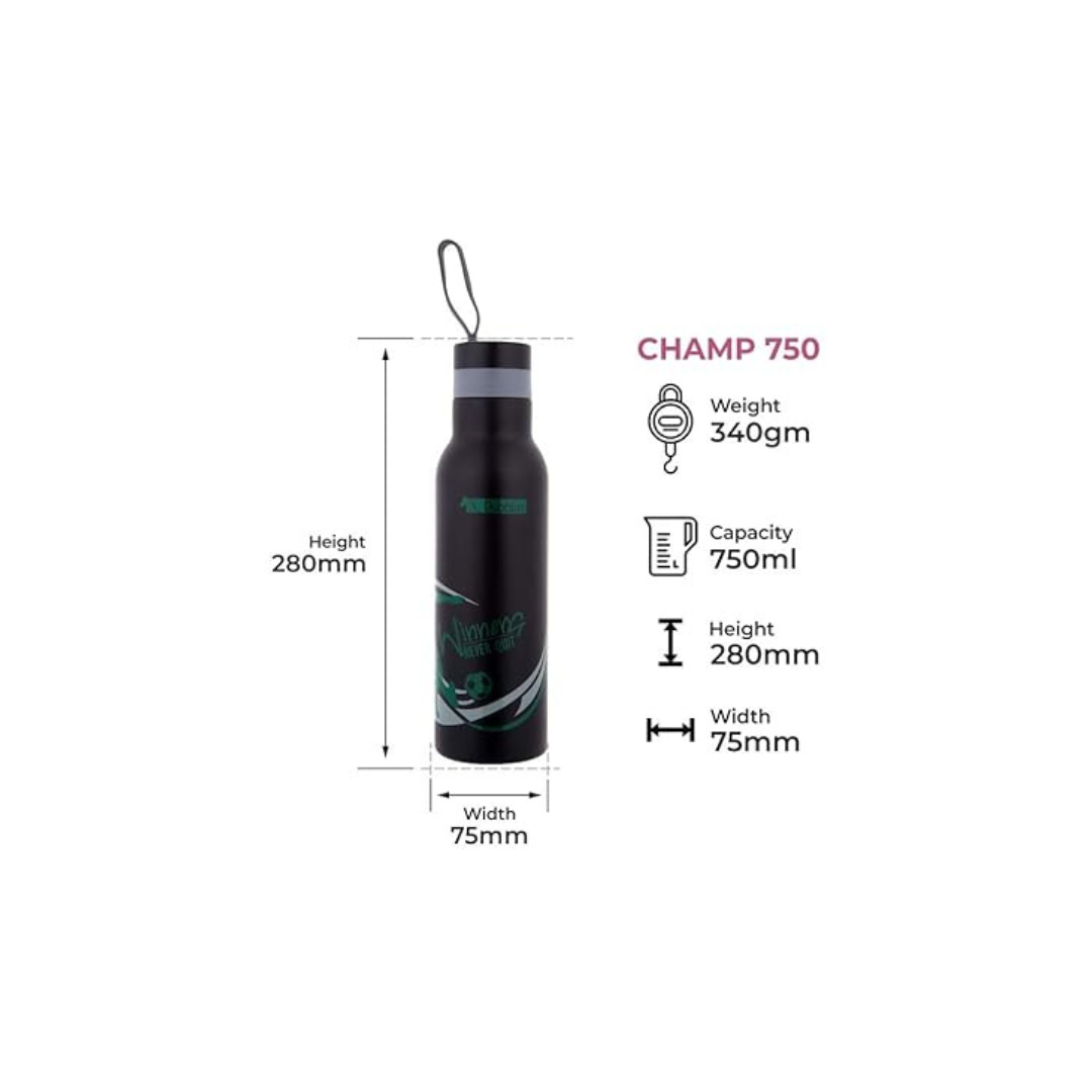 Dubblin Champ Stainless Steel Water Bottle | Green | 500ml |
