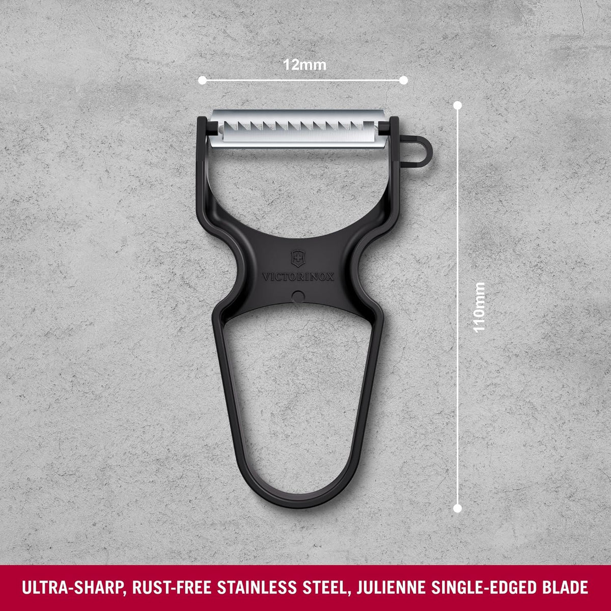 Victorinox Multipurpose Rapid Peeler Scrapper | Julienne Edge | Black | Swiss Made |