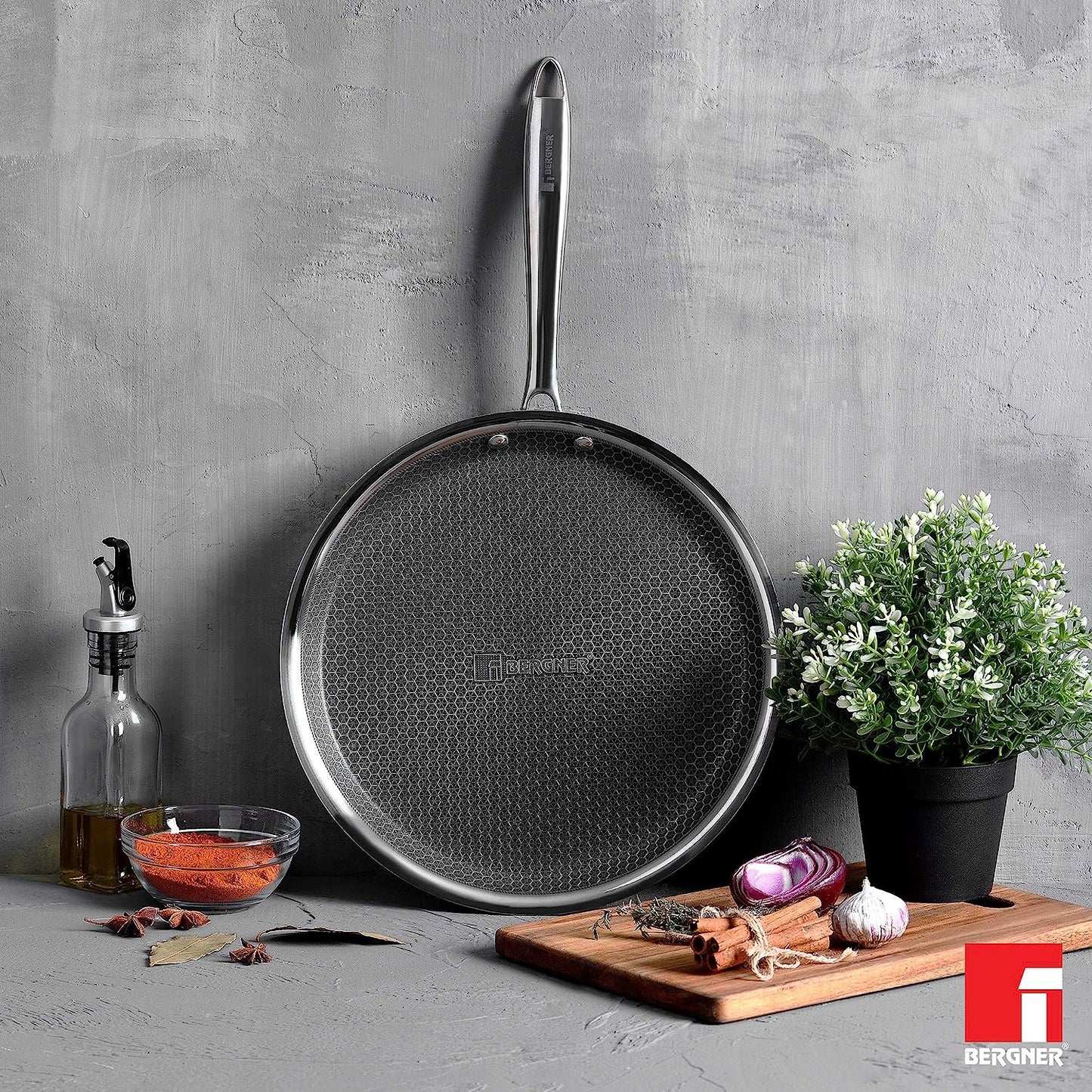 Bergner Hitech Triply Stainless Steel Non-Stick Dosa Tawa